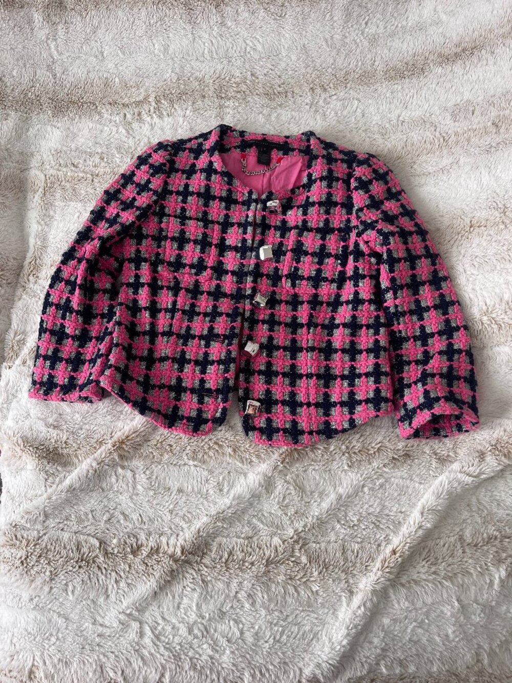 Vintage Marc by Marc Jacobs Plaid Tweed Cropped Jacket size 4